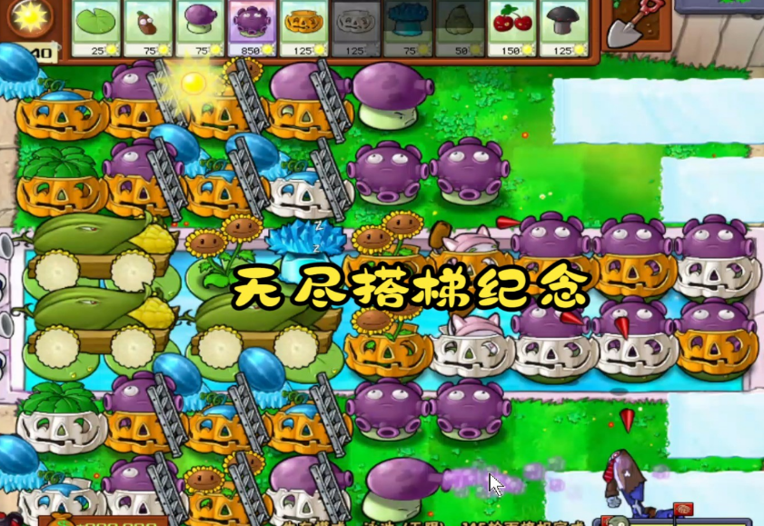 植物大战僵尸无尽怎么搭梯子的