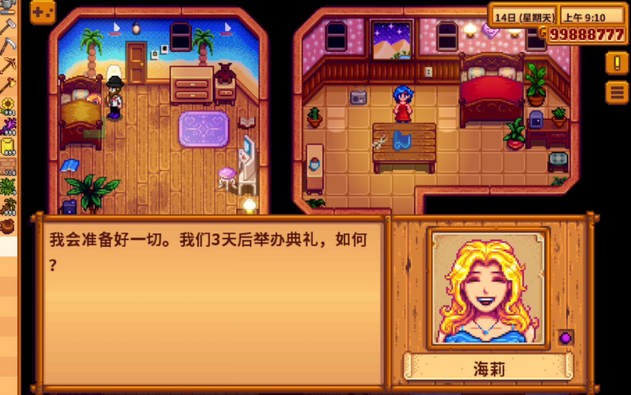 星露谷物语和海丽结婚怎么做