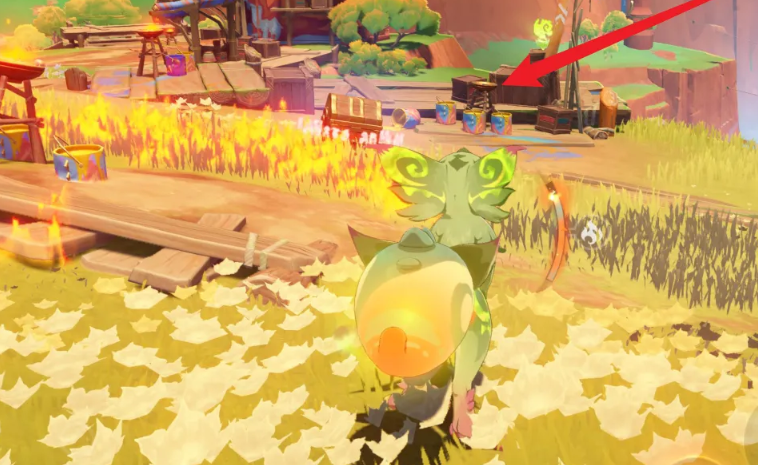 原神宝箱外面一团火怎么开