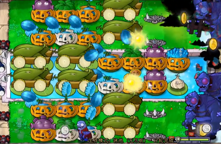 植物大战僵尸十炮阵型怎么搭梯子